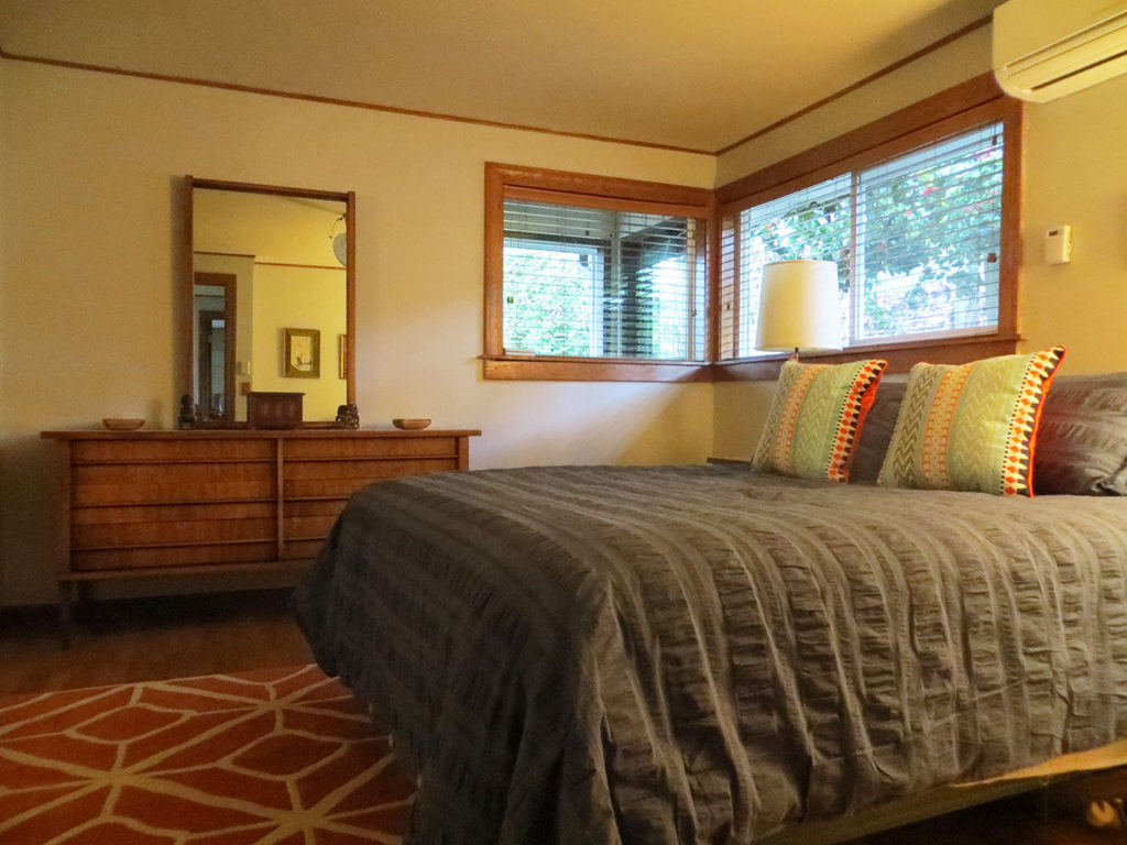 main bed in midcentury house
