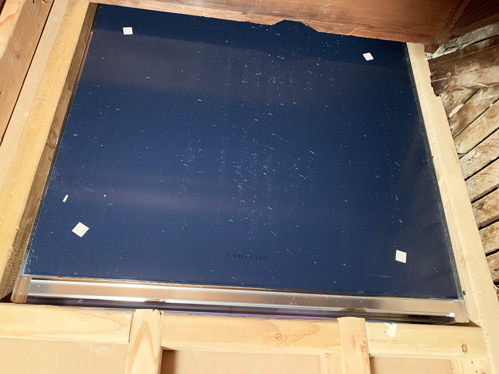 back view of medicine cabinet install